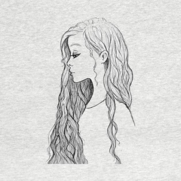 long hair cartoon girl by OddityArts